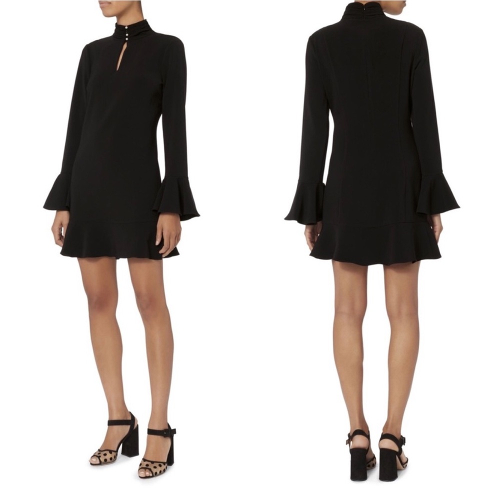 INTERMIX Black Dress with Pearl Button Detail